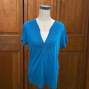 Northcrest Blue Short Sleeve Top